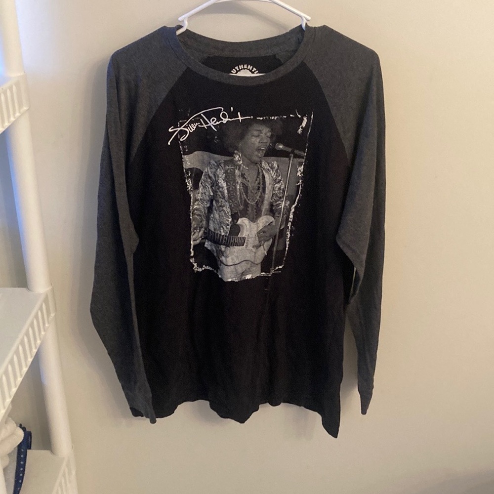 Jimi Hendrix Long Sleeves 2 Tone Graphic T-shirt Sz XL